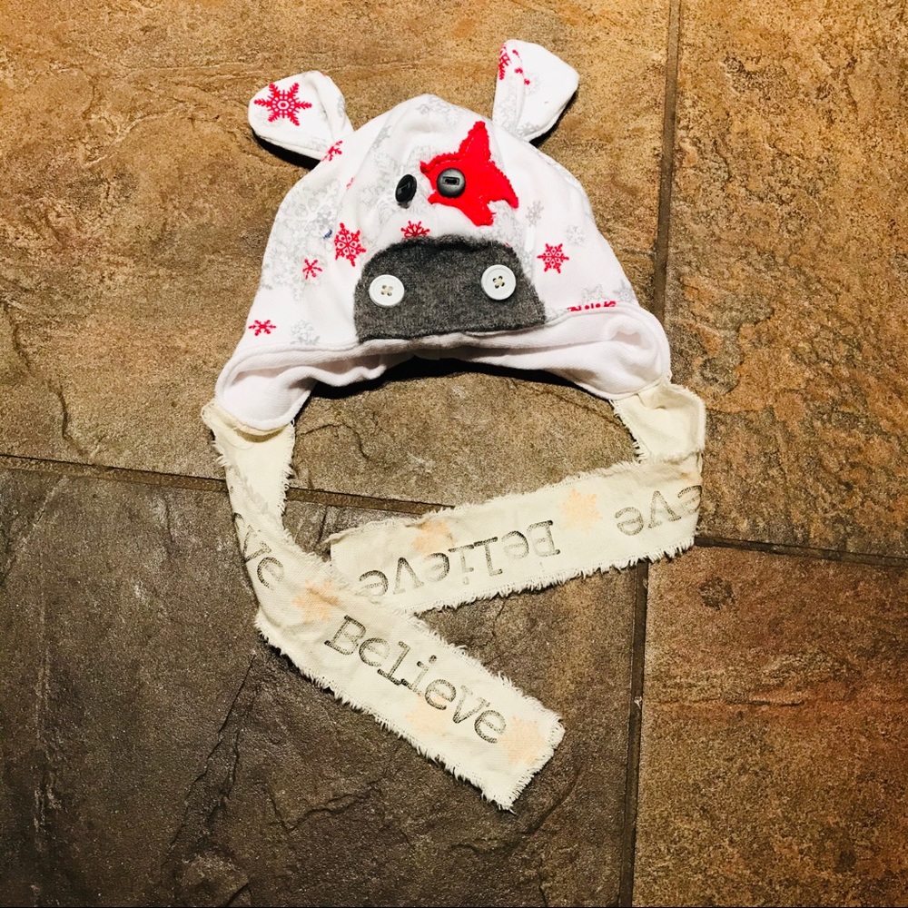 Christmas Cow Infant hat. Photography prop